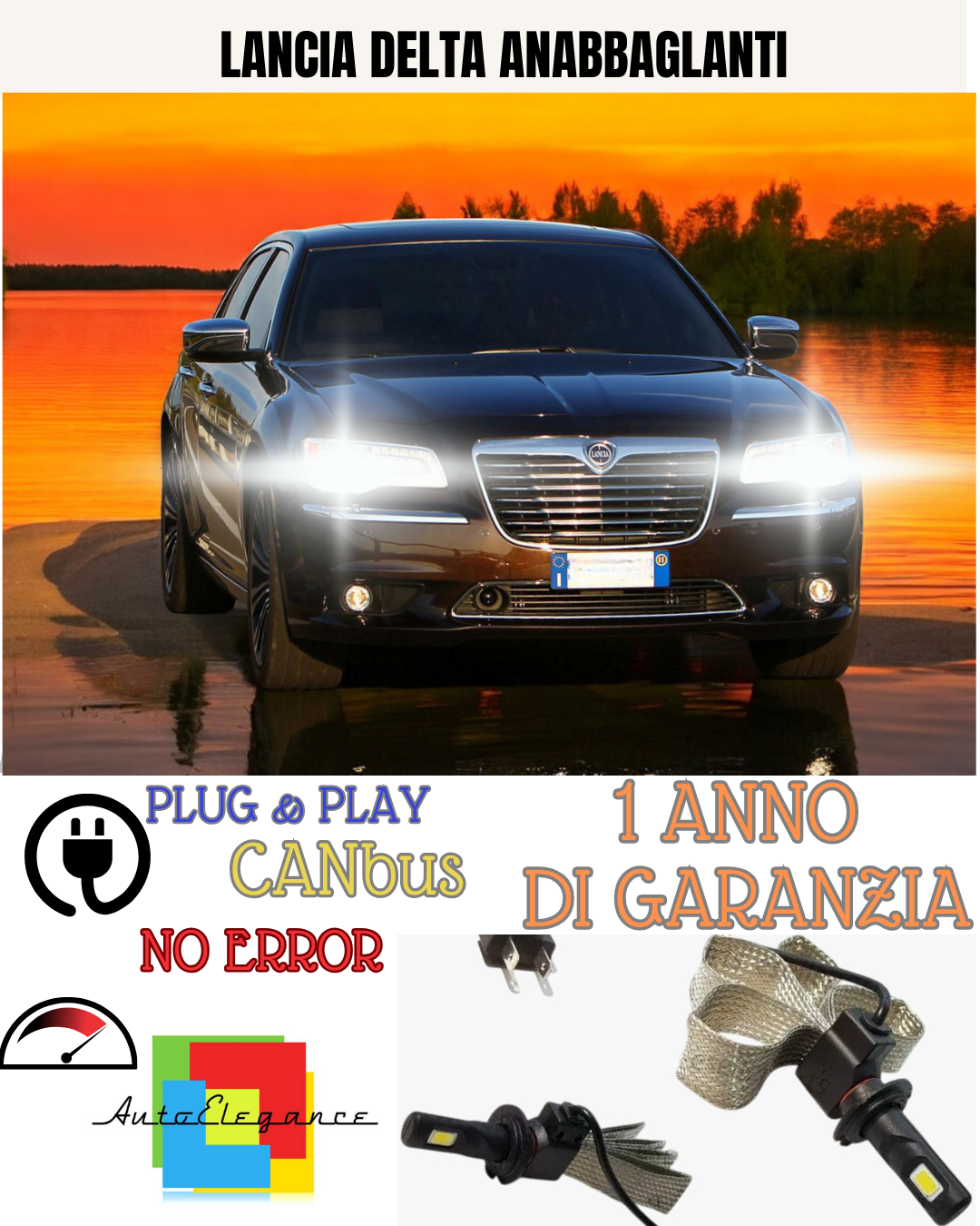 🔥KIT LED H7  LANCIA DELTA 6000K  BIANCO ANABBAGLIANTE 🔥