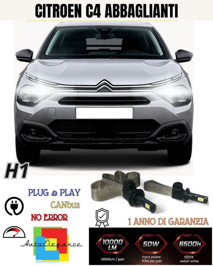 ❤️‍🔥❤️‍🔥❤️‍KIT LED H1 CITROEN C4 CACTUS 6000K NO AVARIA ABBAGLIANTI 6400 LUMEN