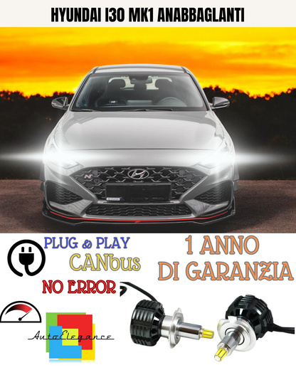 🔥KIT LED HYUNDAI I30 MK1 H7 6000K BIANCO 9600 LUMEN ANABBAGLIANTI🔥