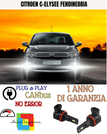 🔥KIT LED H11 CITROEN C-ELYSEE 6000K BIANCO FENDINEBBIA 🔥