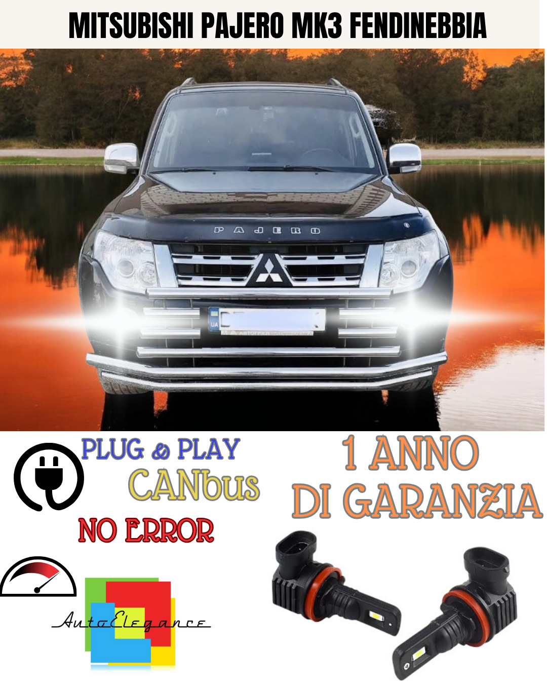 🔥KIT LED HB4 MITSUBISHI PAJERO MK3 6000K BIANCO FENDINEBBIA 🔥