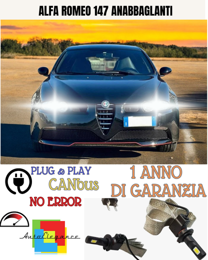 🔥KIT LED H7 ALFA ROMEO 147 RESTYLING 6000K  BIANCO ANABBAGLIANTE 🔥