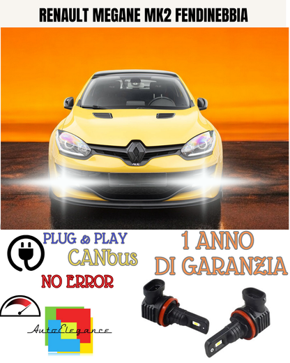 🔥KIT LED H11 RENAULT MEGANE MK2 6000K BIANCO FENDINEBBIA 🔥