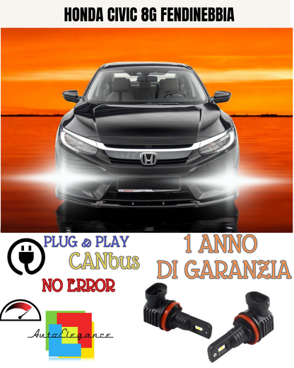 🔥KIT LED H11 HONDA CIVIC 8G 6000K BIANCO FENDINEBBIA 🔥