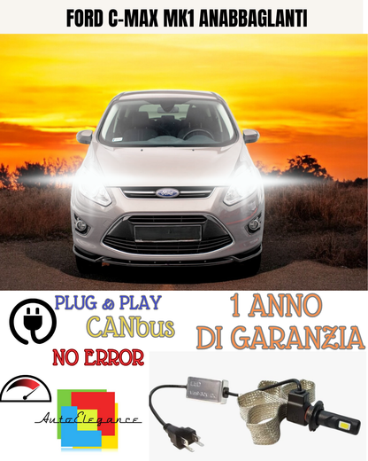 🔥KIT LED FORD C-MAX  MK1 H7 6000K BIANCO ANABBAGLIANTI🔥