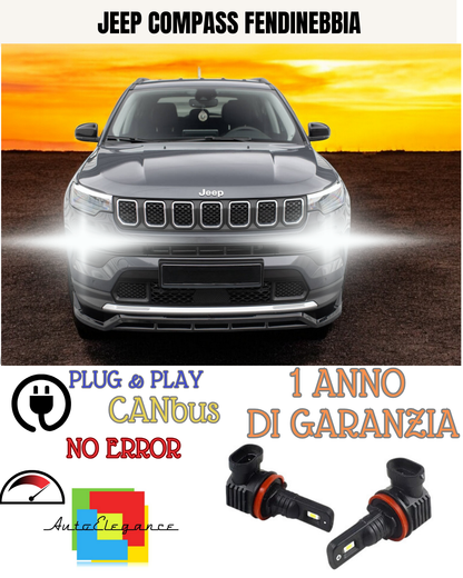 🔥KIT LED H10 JEEP COMPASS 6000K BIANCO FENDINEBBIA 🔥