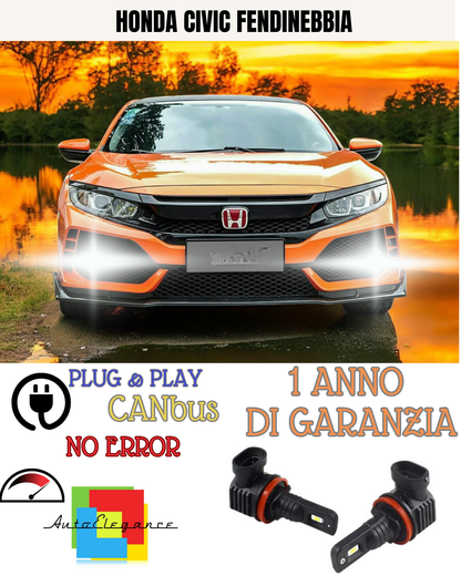 🔥KIT LED H11 HONDA CIVIC 6000K BIANCO FENDINEBBIA 🔥