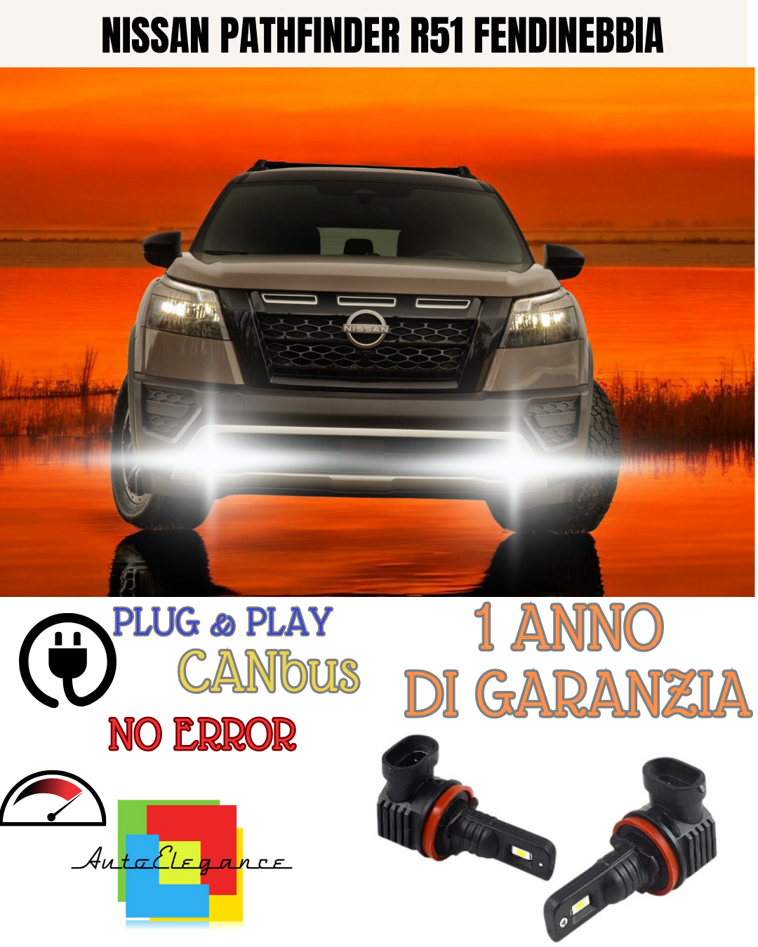 🔥KIT LED H11 NISSAN PATHFINDER R51 6000K BIANCO FENDINEBBIA 🔥