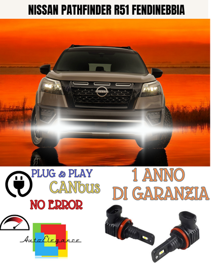 🔥KIT LED H11 NISSAN PATHFINDER R51 6000K BIANCO FENDINEBBIA 🔥