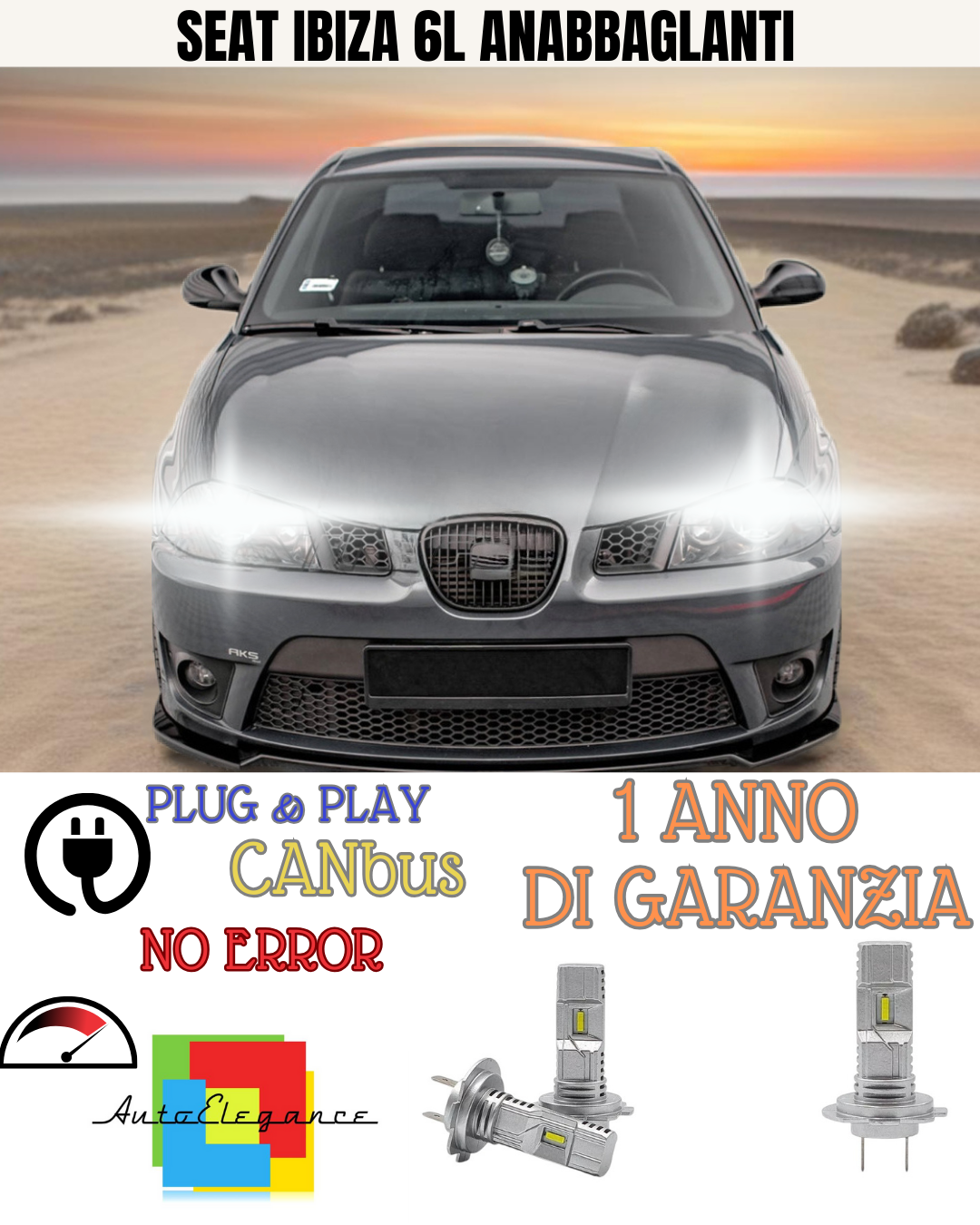 🔥KIT  LED SEAT IBIZA 6L 6000K BIANCO ANABBAGLIANTI 🔥