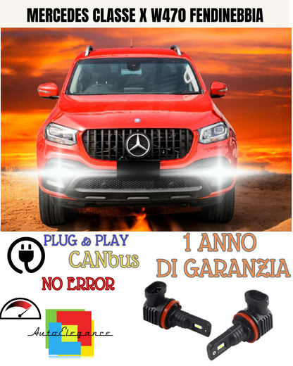 🔥KIT LED H11 MERCEDES CLASSE X W470 6000K BIANCO FENDINEBBIA 🔥