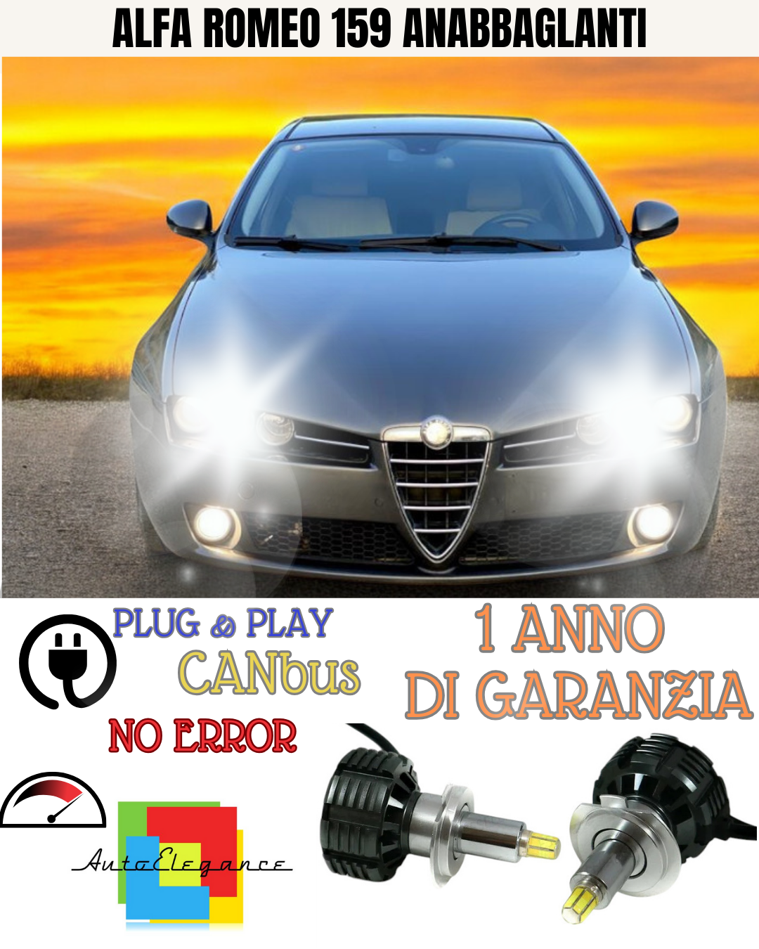 🔥KIT FULL LED ANABBAGLIANTI H7 6000K LED CANBUS PER LENTICOLARI 360ALFA ROMEO🔥
