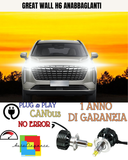🔥KIT LED H7 CANBUS GREAT WALL H6 CON LED 9600 LUMEN 6000K ANABBAGLIANTI🔥