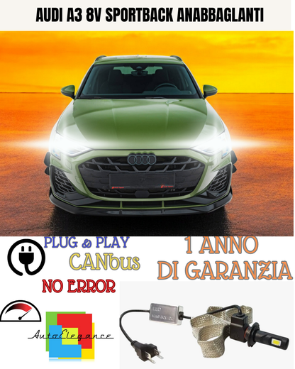 ✨KIT LED AUDI A3 8V SPORTBACK H7 6000K  ANABBAGLIANTI ✨