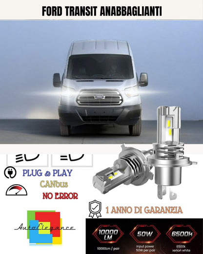 H7 LED KIT FOR FORD TRANSIT CUSTOM 6000K 6000 LUMEN CANBUS LOW BEAM 