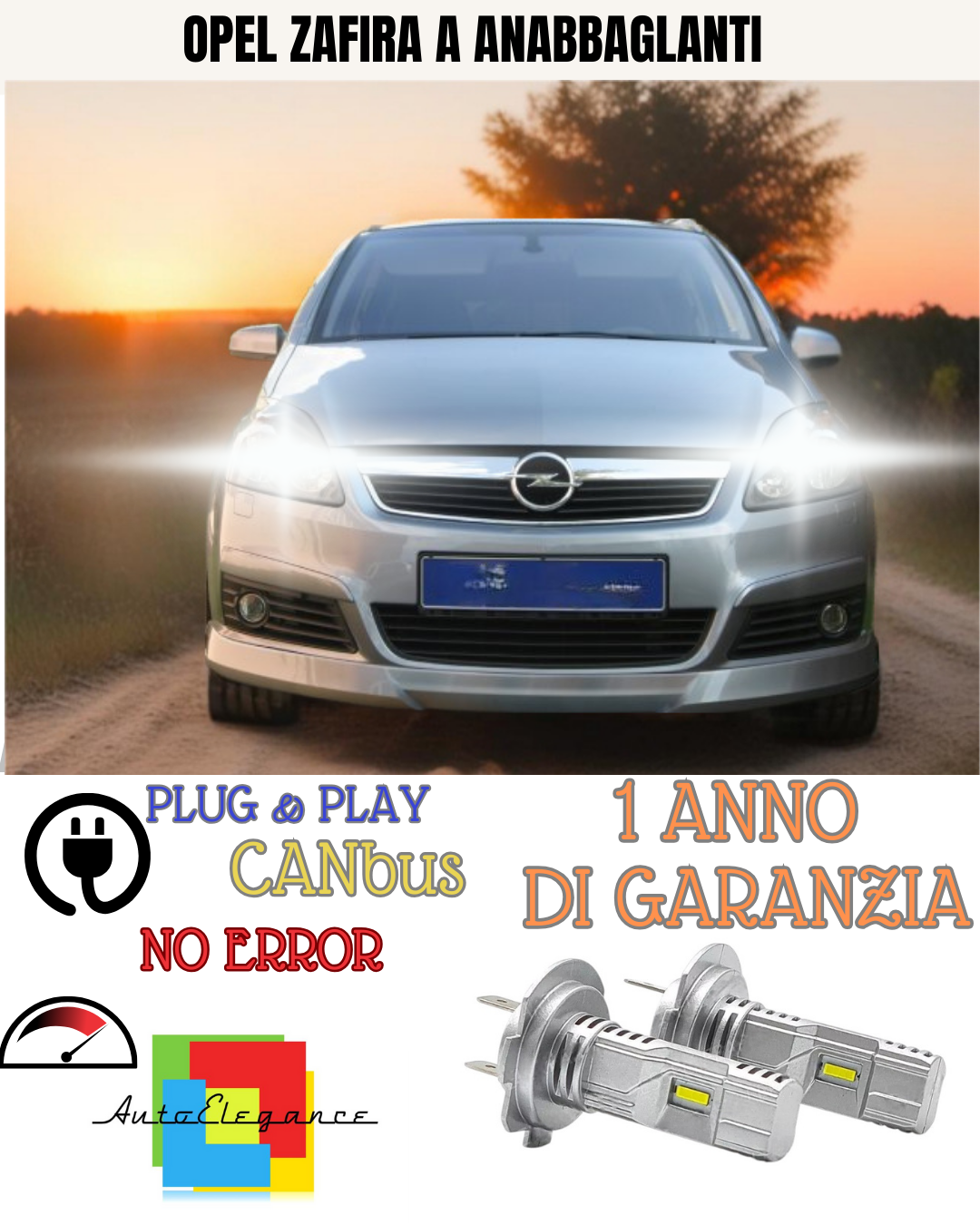 ⭐KIT LED OPEL ZAFIRA A H7 6000K BIANCO ANABBAGLIANTI ⭐