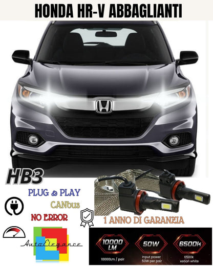 KIT FULL LED HB3 ABBAGLIANTI HONDA HR-V HRV MK2 6000K BIANCO CANBUS 6400 LUMEN