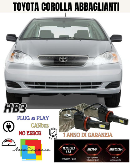 ❤️KIT FULL LED HB3 ABBAGLIANTI TOYOTA COROLLA VERSO 6000K CANBUS 6000K NO AVARIA