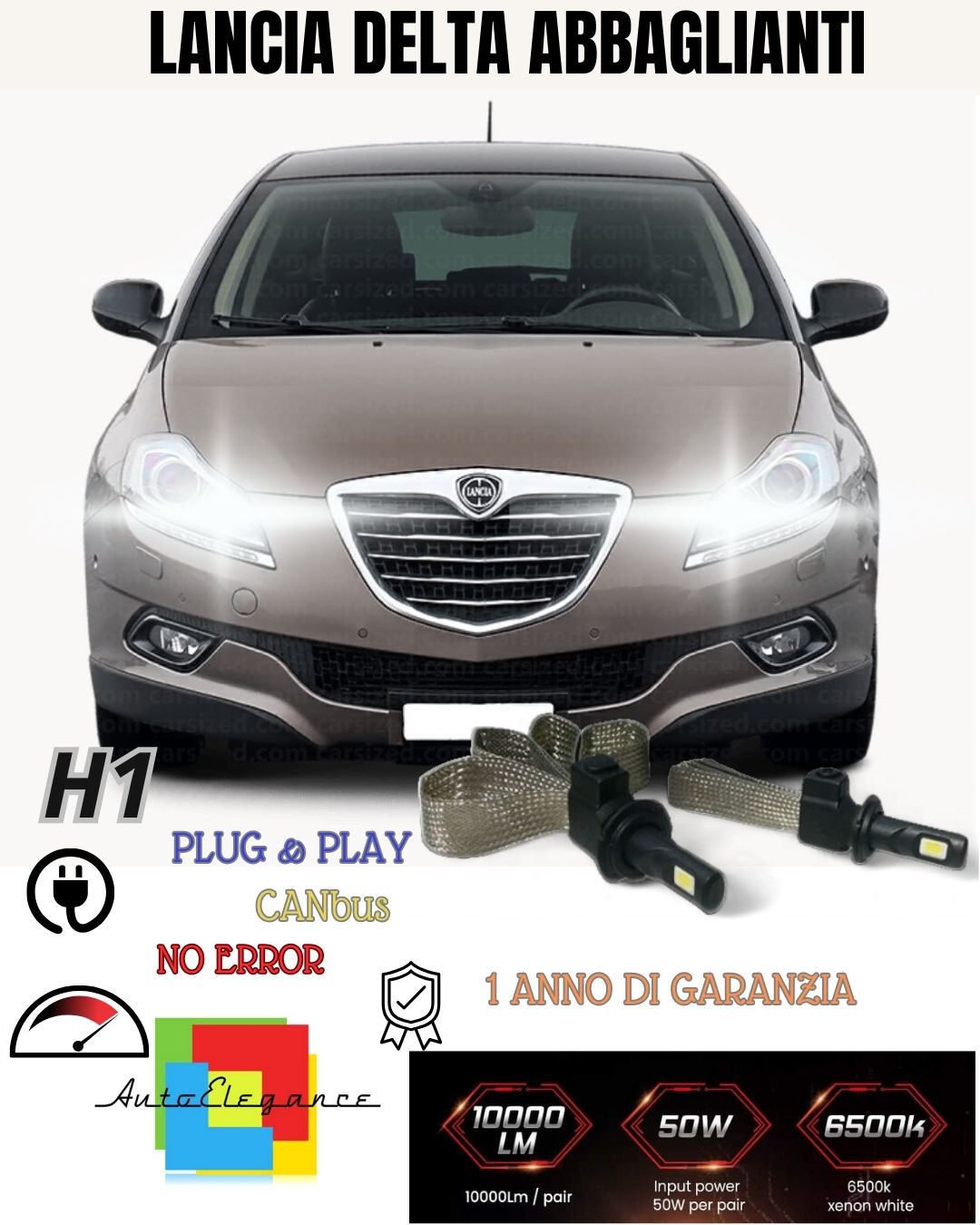 😵😵😵KIT LED H7 6000K ABBAGLIANTE LANCIA DELTA ACCENSIONE IMMEDIATA 6400 LUMEN