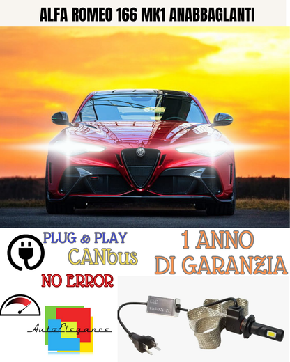 🔥KIT LED  ALFA ROMEO 166 MK1  H7 6000K  BIANCO ANABBAGLIANTI🔥