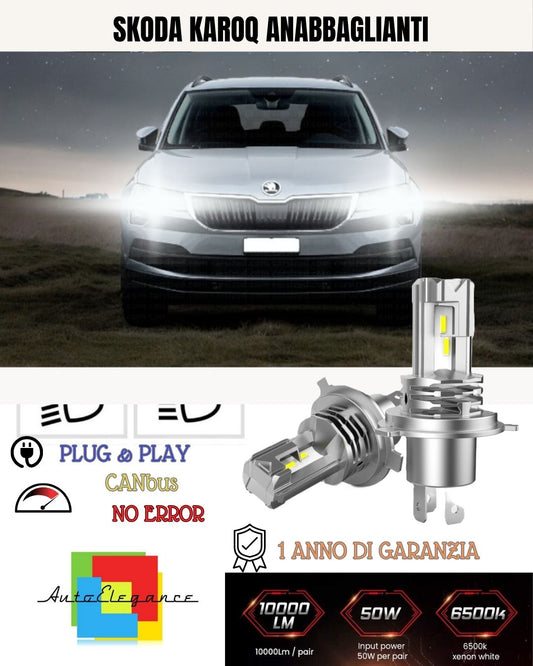 H7 LED KIT FOR SKODA KAROQ 6000K WHITE 6000 LUMEN CANBUS LOW BEAM