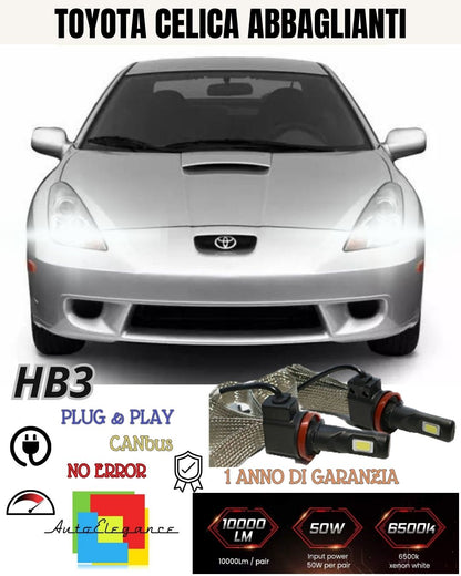 FULL LED KIT HB3 HIGH BEAM TOYOTA CELICA T230 6000K WHITE CANBUS 6400 LUMEN 