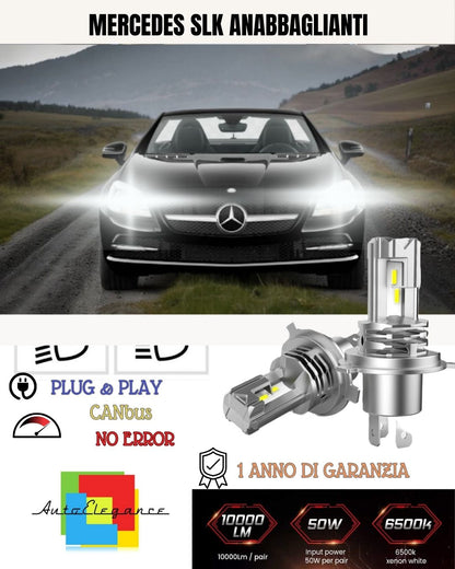 KIT LAMPADE ANABBAGLIANTI LED MERCEDES SLK R170 LED H7 6400 LUMEN NO ERROR