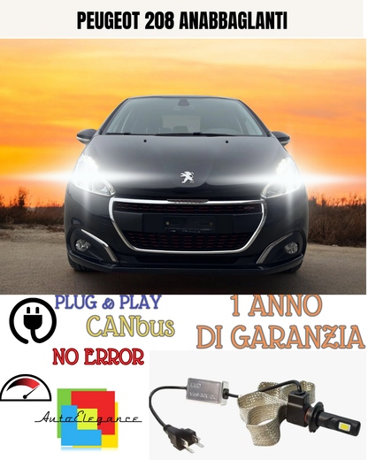 ✨KIT LED H7 PEUGEOT 208 6000K  BIANCO ANABBAGLIANTE ✨
