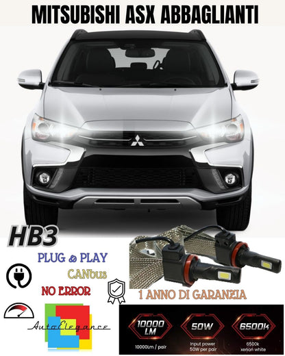 ❤️‍KIT FULL LED HB3 ABBAGLIANTI MITSUBISHI ASX 6000K CANBUS 6400 LUMEN NO AVARIA