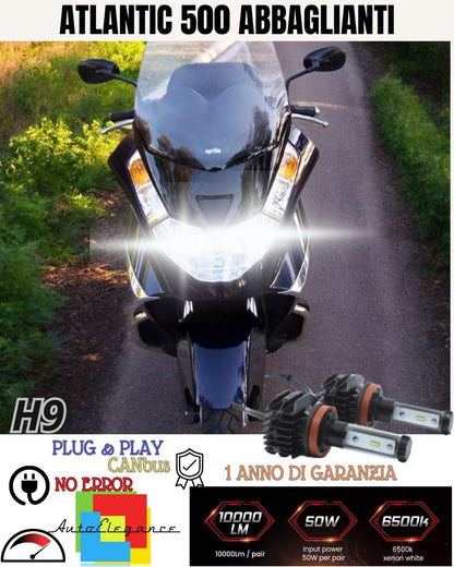 🏍KIT FULL LED LAMPADE H11 6000K APRILIA ATLANTIC 500 2001-05 ABBAGLIANTI CANBUS