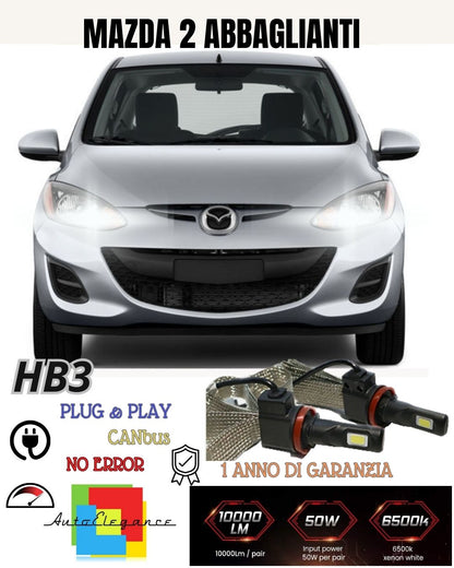❤️‍🔥❤KIT FULL LED HB3 ABBAGLIANTI MAZDA 2 MK1 DY 6000K BIANCO CANBUS 6400 LUMEN
