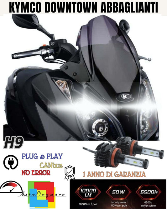 LED KIT H8 6000K WHITE 9800 LUMEN HIGH BEAM KYMCO DOWNTOWN 125 200 NO FAILURE 