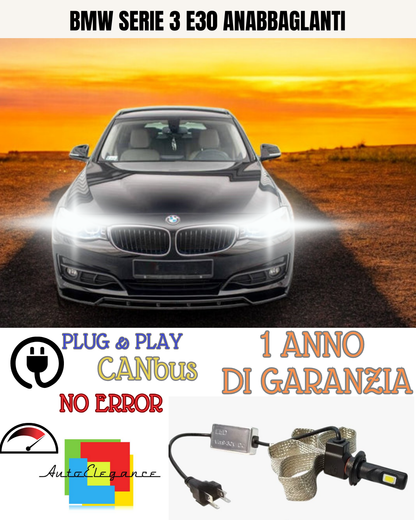 🔥KIT LED BMW SERIE 3 E30 H1 6000K BIANCO  6400 LUMEN ANABBAGLIANTI🔥