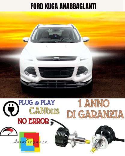 ✨KIT LED FORD KUGA H7 6000K  9600 BIANCO  ANABBAGLIANTI✨