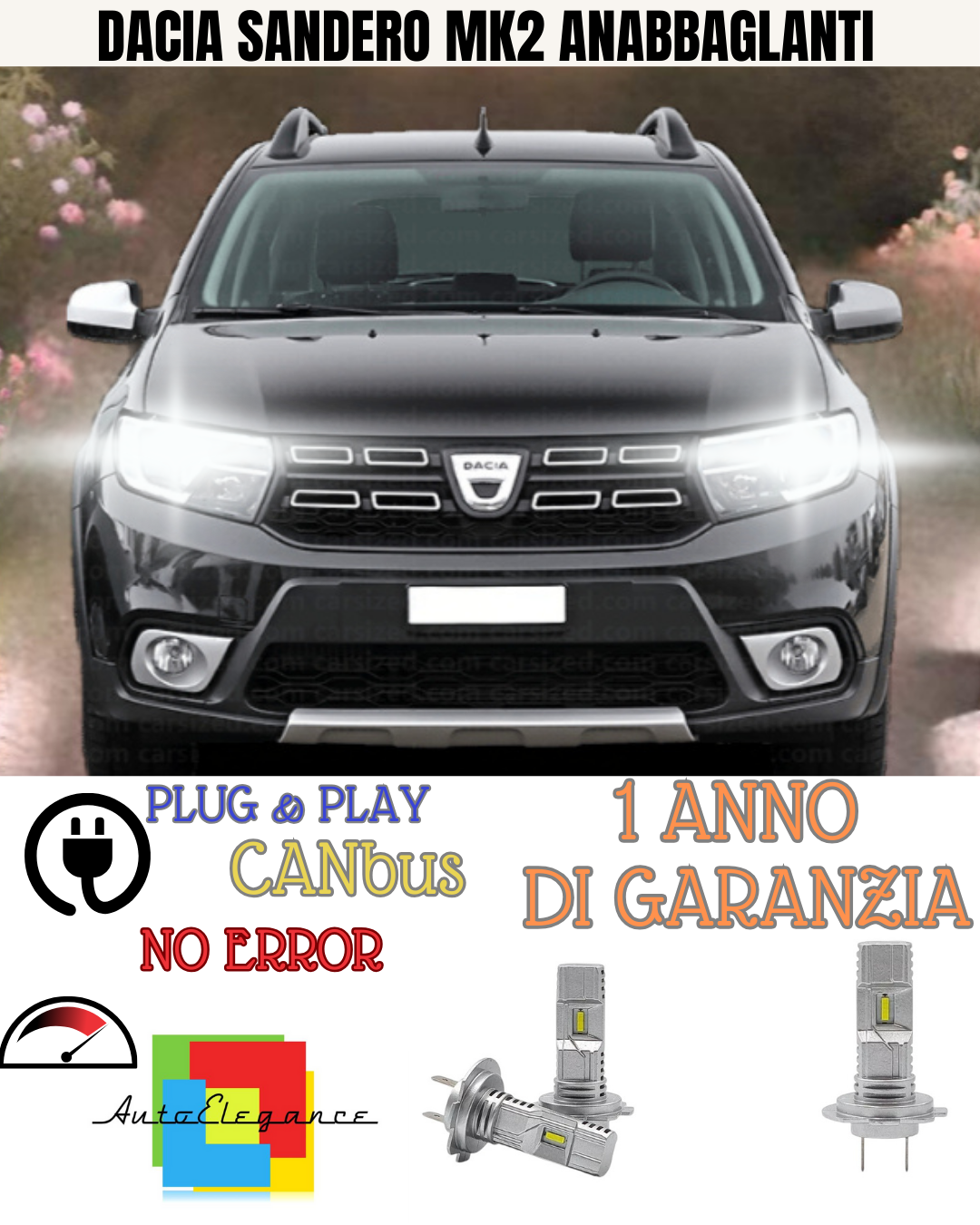 🔥KIT FULL LED DACIA SANDERO MK2 H7 6000K BIANCO ANABBAGLIANTI 🔥