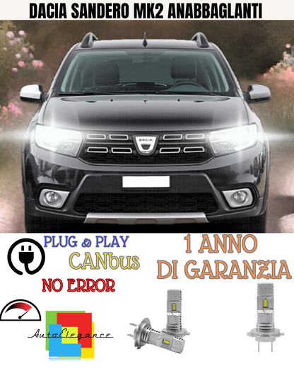 🔥KIT FULL LED DACIA SANDERO MK2 H7 6000K BIANCO ANABBAGLIANTI 🔥
