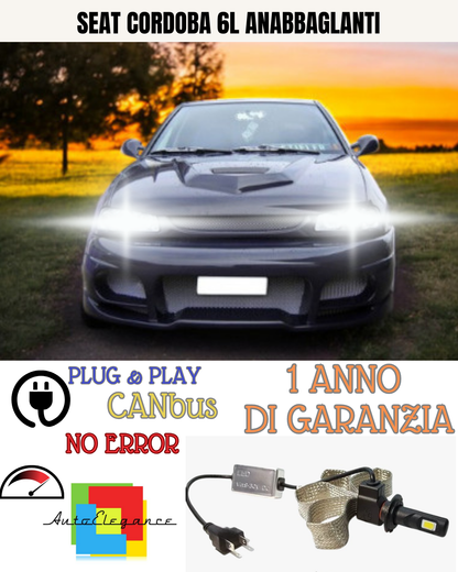 🔥KIT LED SEAT CORDOBA 6L H7 6000K BIANCO 6400  LUMEN ANABBAGLIANTI🔥