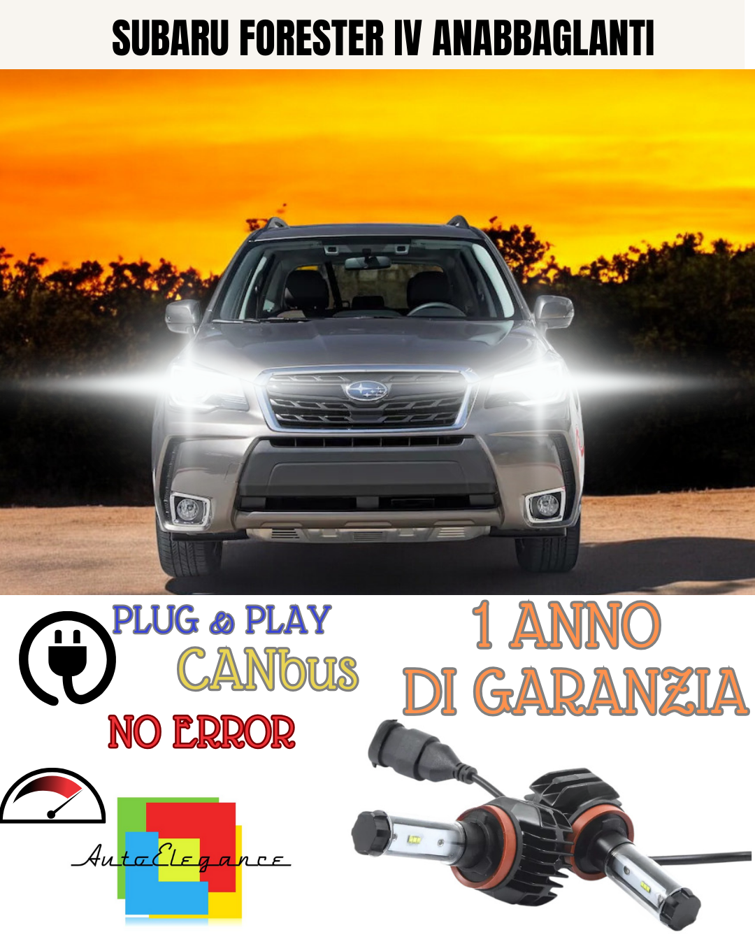 🔥KIT LED SUBARU FORESTER IV H11 9800 BIANCO ANABBAGLIANTI🔥