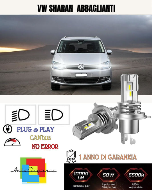 H7 LED KIT FOR VW VOLKSWAGEN SHARAN 7N 6000K WHITE CANBUS HIGH BEAM 