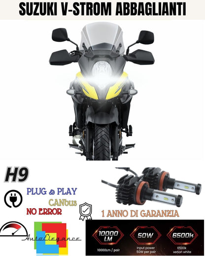 LED LAMP H9 6000K 4900 LUMEN CANBUS SUZUKI V-STROM 650 1000 MOTORCYCLE HIGH BEAM
