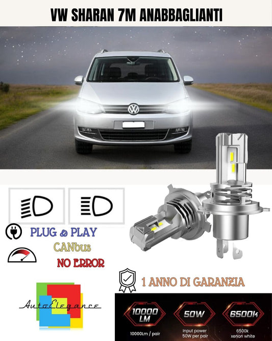 H7 LED KIT FOR VW VOLKSWAGEN SHARAN 7M 6000K WHITE CANBUS LOW BEAM 
