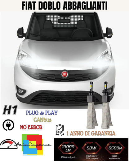 🔥🔥FULL LED KIT FIAT DOBLO' FROM 2005 H1 6000K DAZZLING CANBUS 6400 LUMEN🔥🔥
