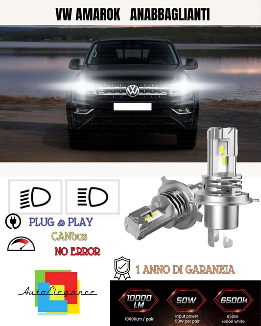 H7 LED KIT FOR VOLKSWAGEN VW AMAROK 6000K WHITE 6000 LUMEN CANBUS LOW BEAM 