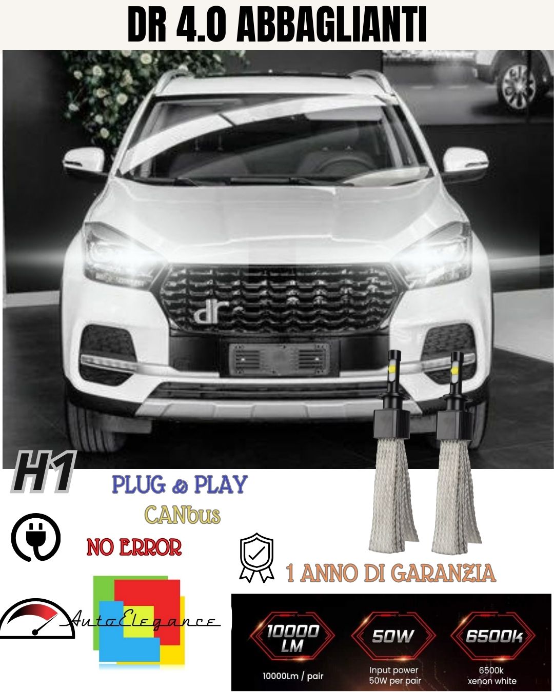 🔥🔥🔥H1 DR 4.0 LED KIT 40 HIGH BEAM 6400 LUMEN 6000K WHITE CANBUS🔥🔥🔥🔥🔥