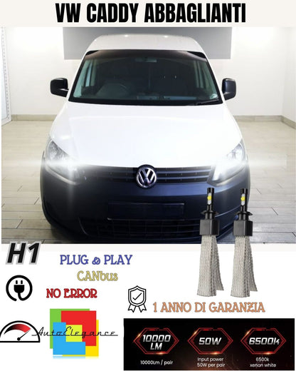 FULL LED KIT H7 CANBUS VOLKSWAGEN CADDY MK4 6000K WHITE HIGH BEAM 6400 LUMEN