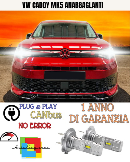 ⭐KIT LED VW CADDY MK5 H7 6000K BIANCO ANABBAGLIANTI ⭐