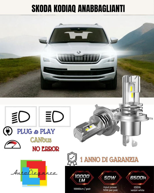 H7 LED KIT FOR SKODA KODIAQ 6000K WHITE 6000 LUMEN CANBUS LOW BEAM 