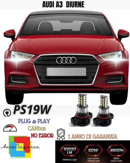 PAIR OF DAYTIME LIGHTS DRL 15 LED PS19W CANBUS AUDI A3 8PA SPORTBACK FACELIFT 6000K