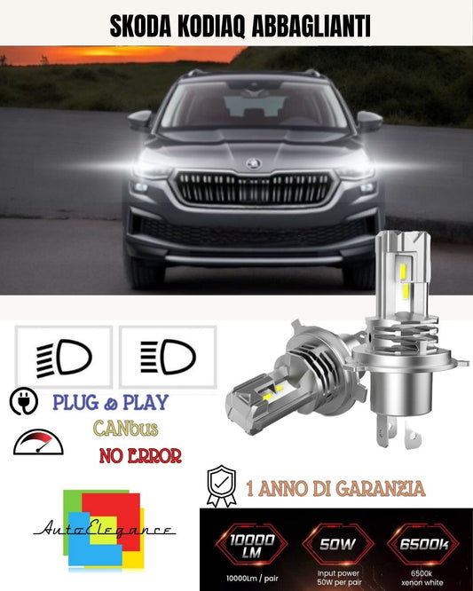 H7 LED KIT FOR SKODA KODIAQ 6000K WHITE 6000 LUMEN CANBUS HIGH BEAM 