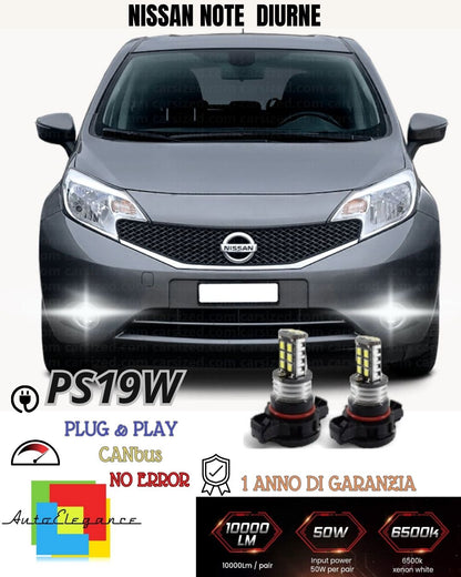 PAIR OF DAYTIME LIGHTS DRL 15 LED PS19W CANBUS FOR❤️‍❤NISSAN NOTE MK2 6000K NO ERROR 